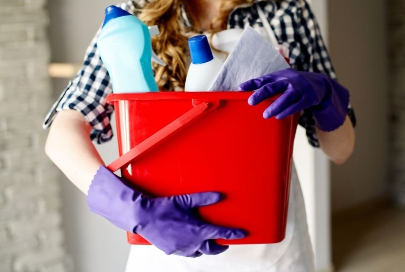 A photo of cleaning supplies